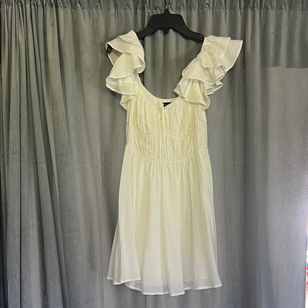 Cotton Candy White Elastic-Neck Blouse